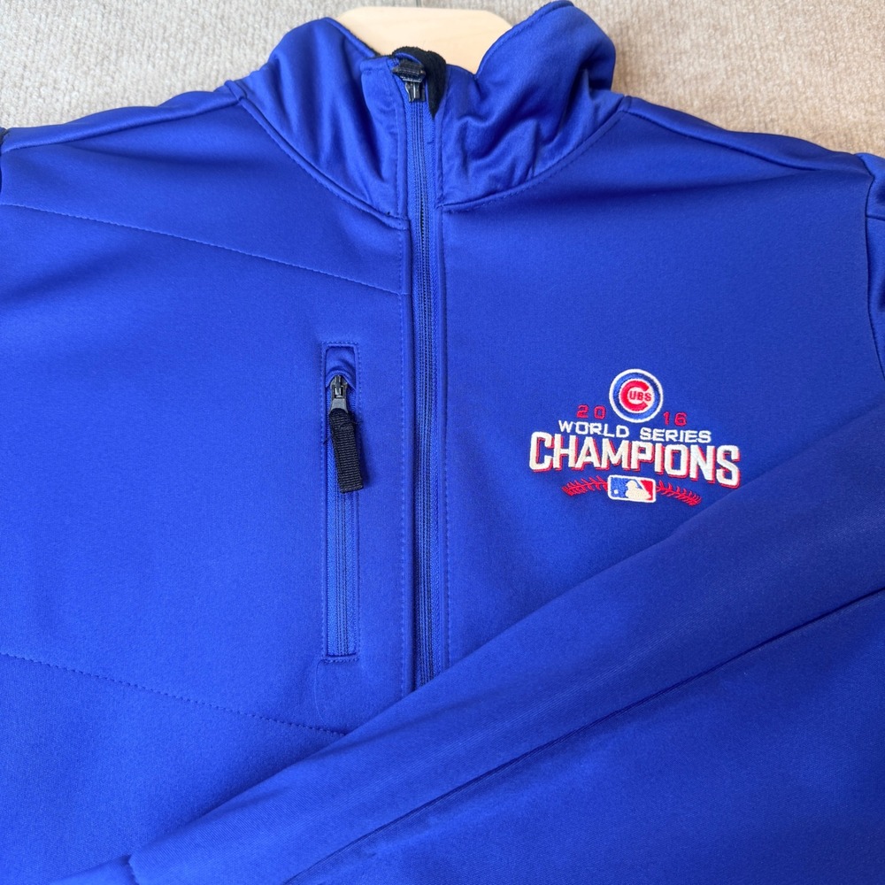 Antigua Womens Chicago Cubs 2016 World Series Champions Jacket Blue L 100389